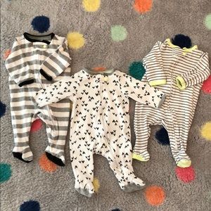 Cat and Jack Set of 3 onsie PJ’s